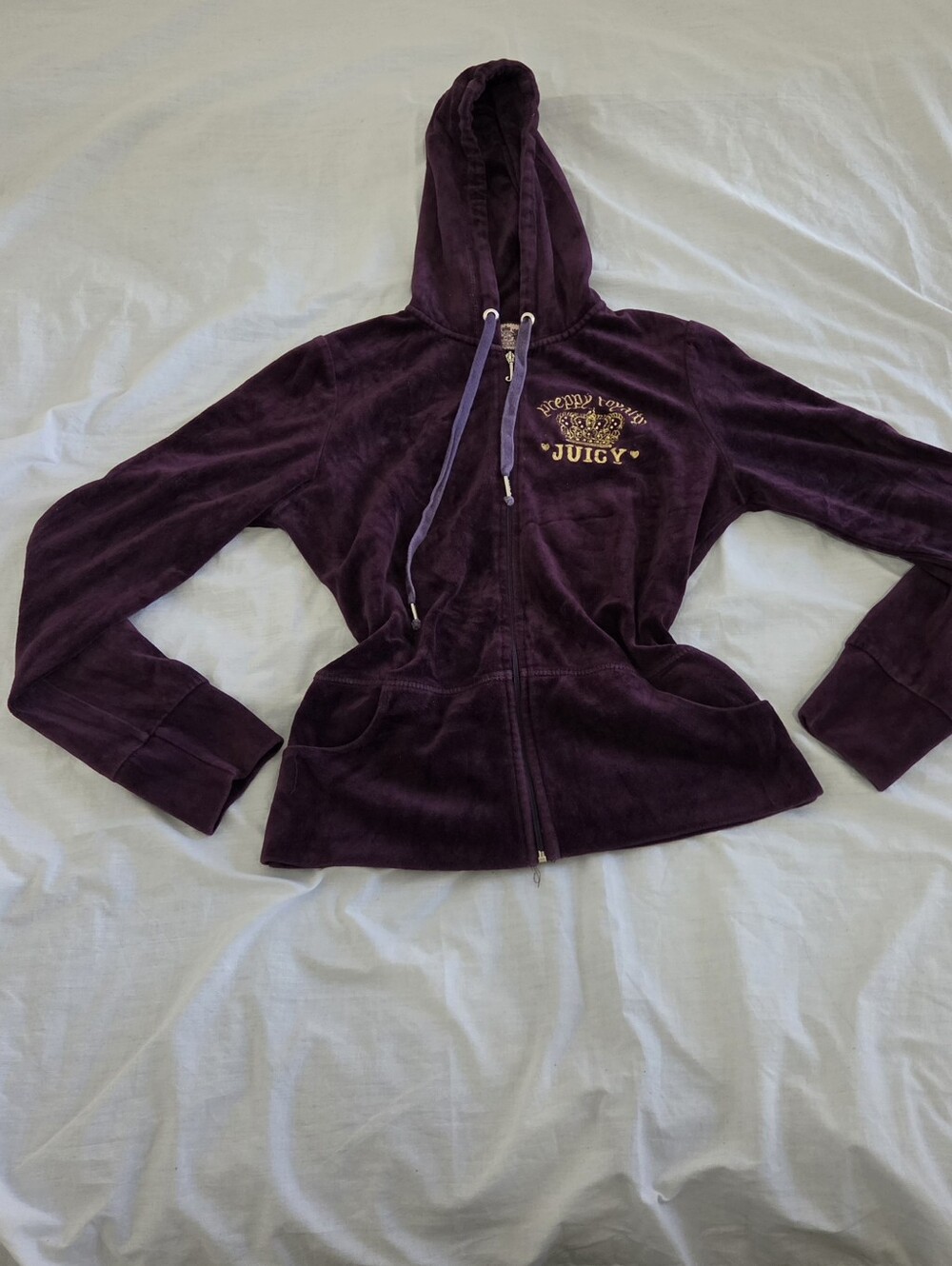(Small Fit)Authentic Vintage Juicy Couture Classic Preppy Royalty Zip-Up